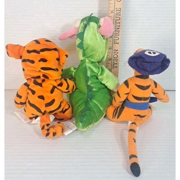 Disney Winnie the Pooh Plush Lot 8" Piglet Dragon, Tigger Pirate, Pooh as Tigger - Picture 2 of 15